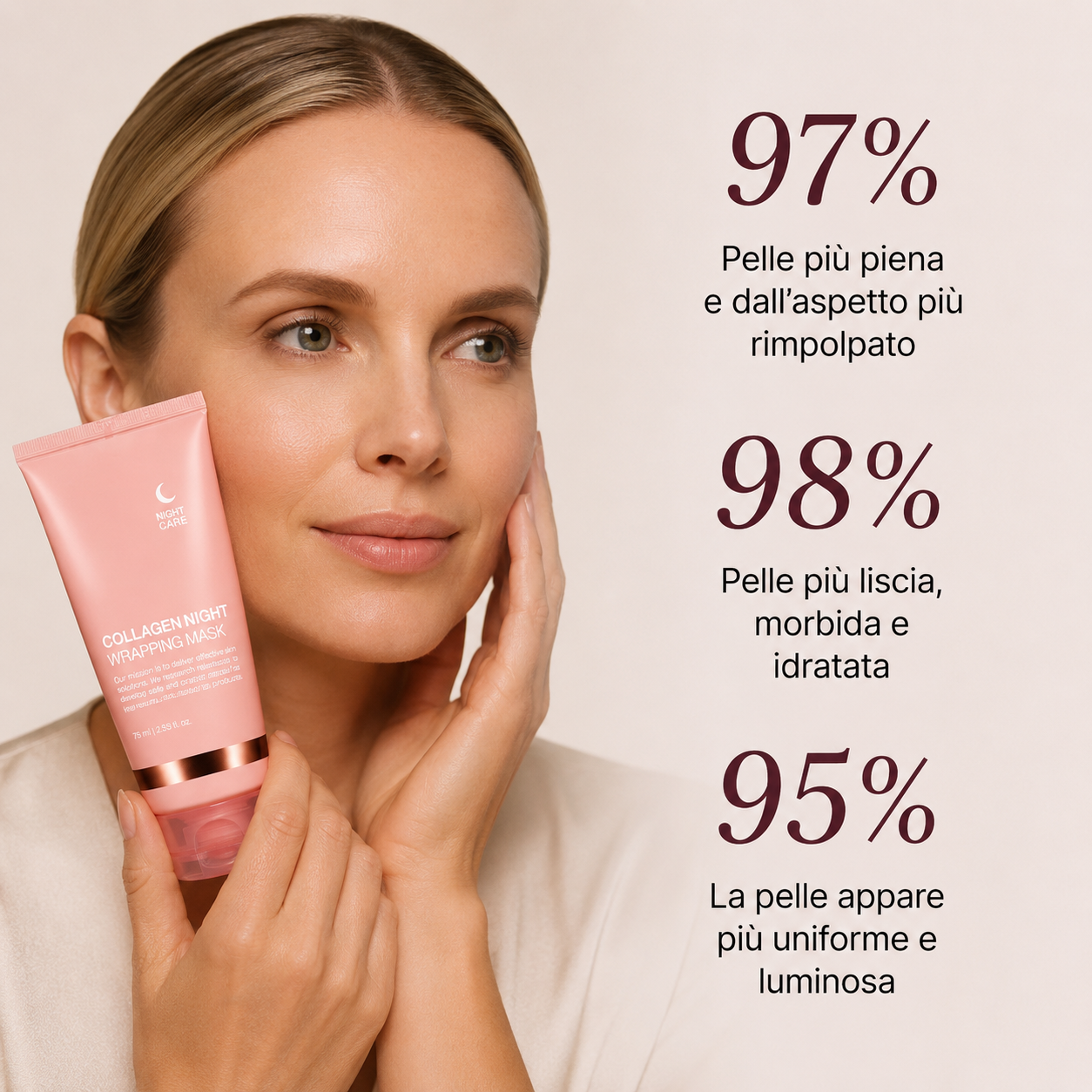 Maschera notte peel-off al collagene