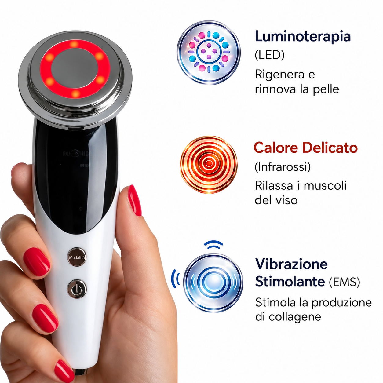 Fototerapia LED Ringiovanente Viso
